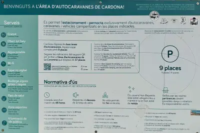 Normas área autocaravanas de Cardona